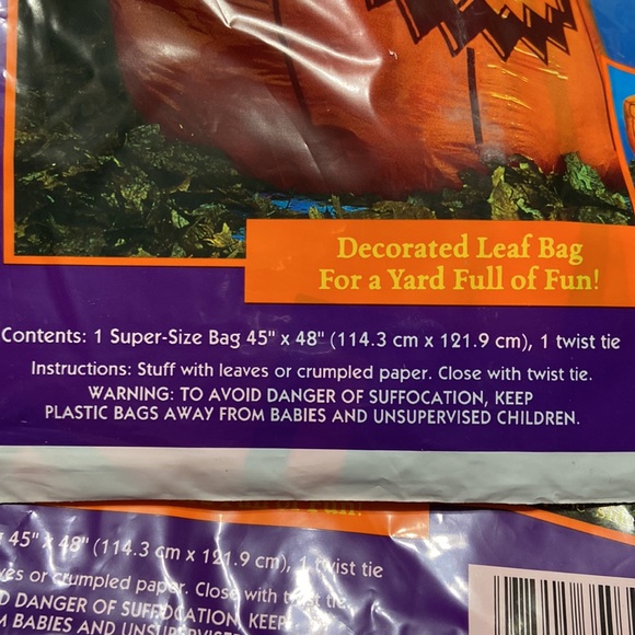 Stuff -a- Pumpkin Halloween leaf bags/lawn decor set of 3 bags - Picture 2 of 5